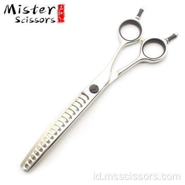 6,5 inci Fishbone teeth 440C Curved Thinning Scissors Pet Grooming Scissors